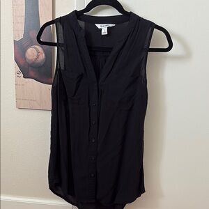 Old Navy Black Button Down Sleeveless Top